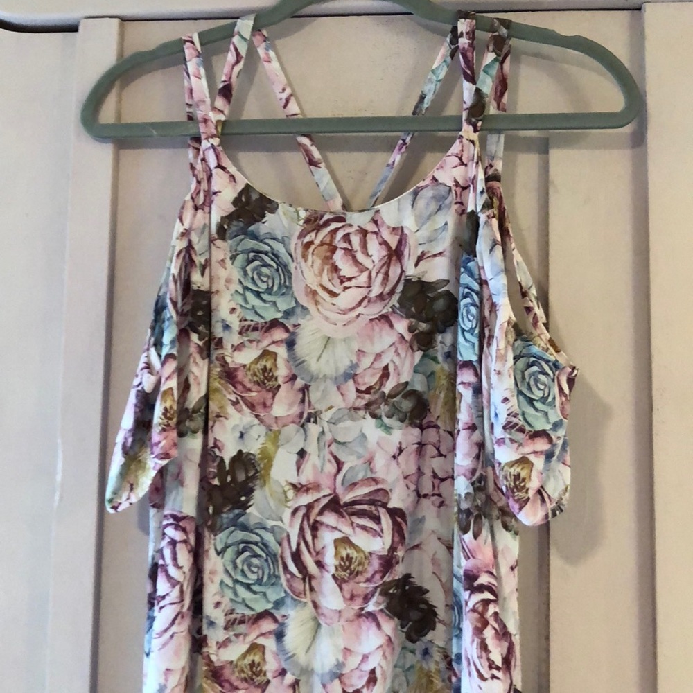 Cinnamon Girl cold shoulder succulent dress